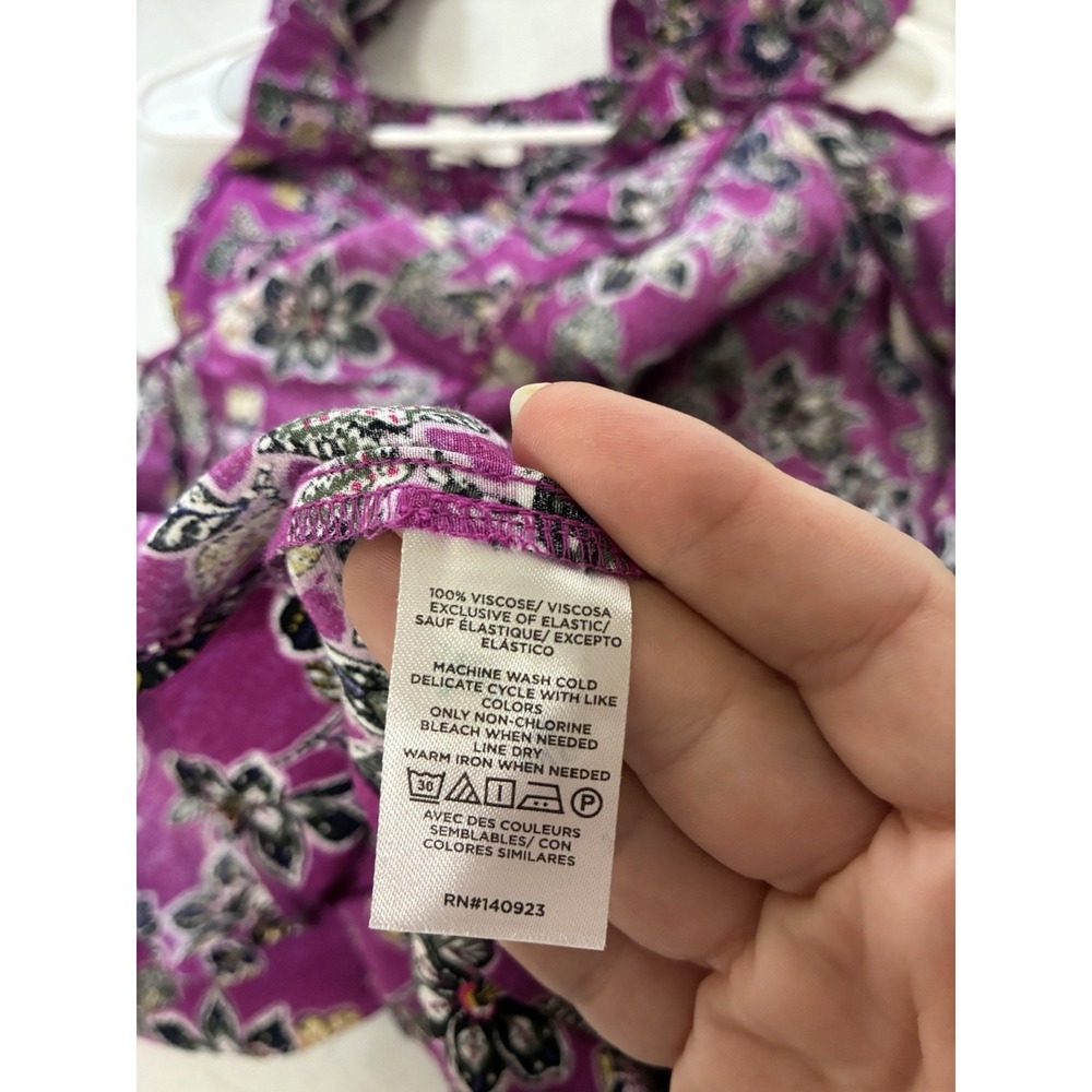 NWT LOFT Purple Clover Hibiscus Ruffle Midi Halter Dress Sz. 4 Cottagecore - Picture 7 of 10
